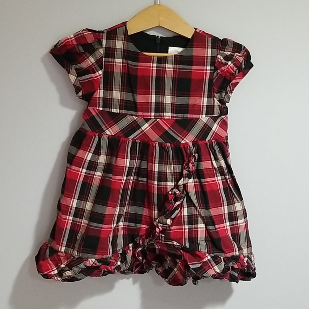 Hanna Andersson girl's red plaid dress, sz 80